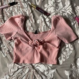 Pink cropped top